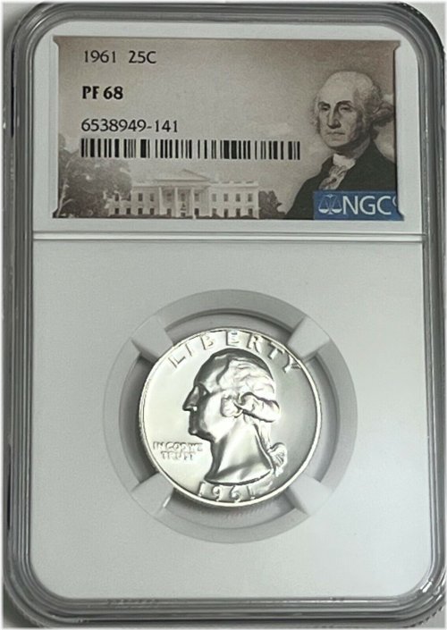 Silver Proof Washington Quarter - 1961 NGC PF68