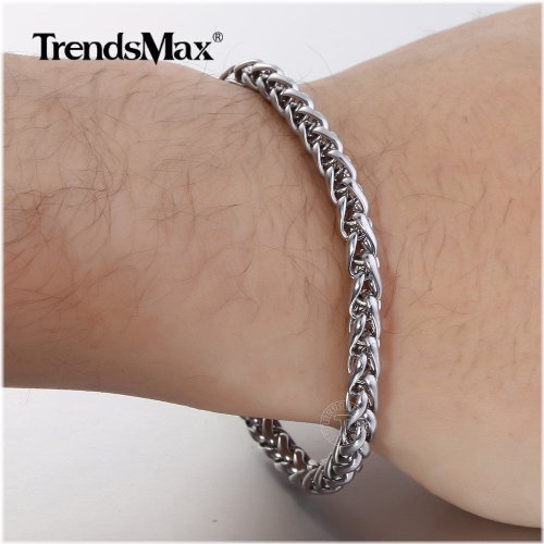 Stainless Steel Wheat Link Bracelet