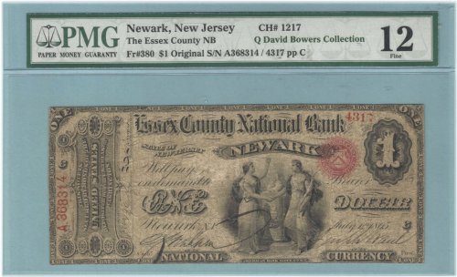 Essex County NB Newark $1 National Currency 1865