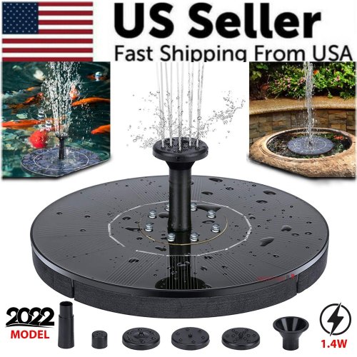 Sunburst Bird Oasis: Solar-Powered Fountain Upgrade with 4 Nozzles