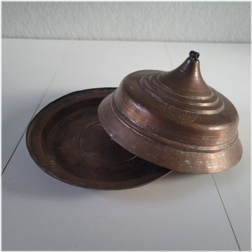 Copper and Mixed Metal Ottoman Serving Dish