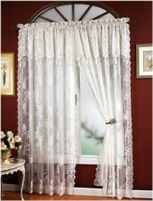 Lace Valance Tassel Curtain Panel