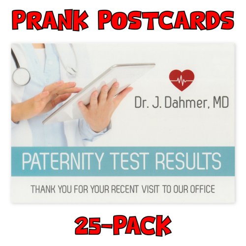 Prankster's Delight: 25-Pack Paternity Test Postcards