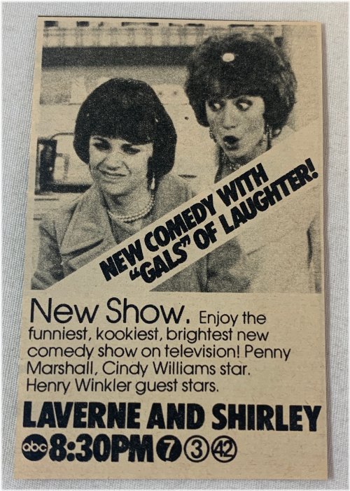 1976 Laverne and Shirley Comedy TV Ad