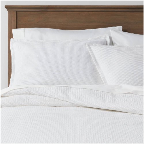 White Waffle Weave Bedding Set