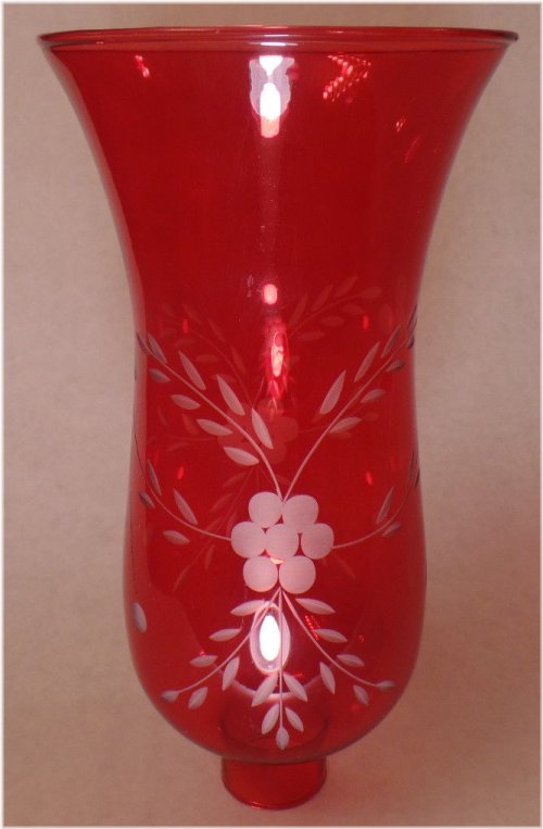 Cranberry Glass Hurricane Shade