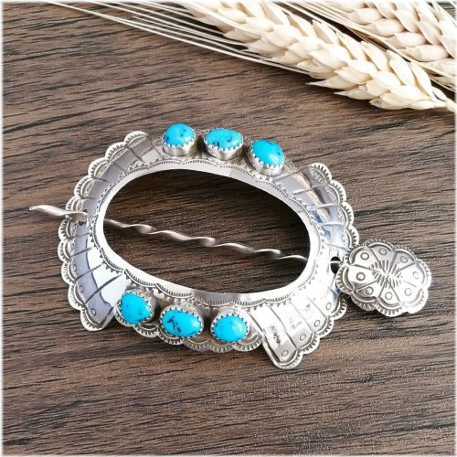 Southwest Turquoise Silver Hair Stick