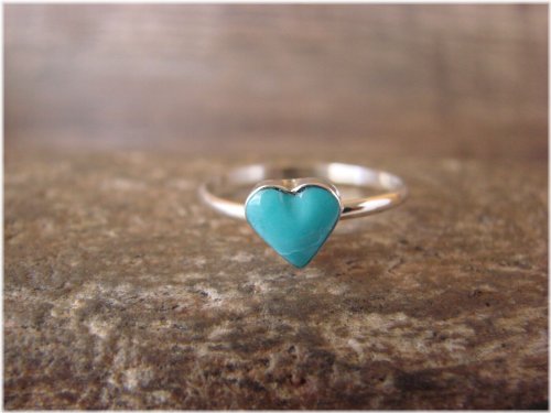 Turquoise Heart Zuni Ring