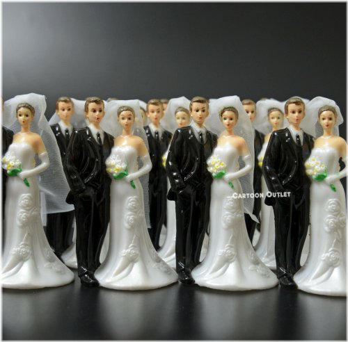 Elegant Wedding Couple Cake Topper Set