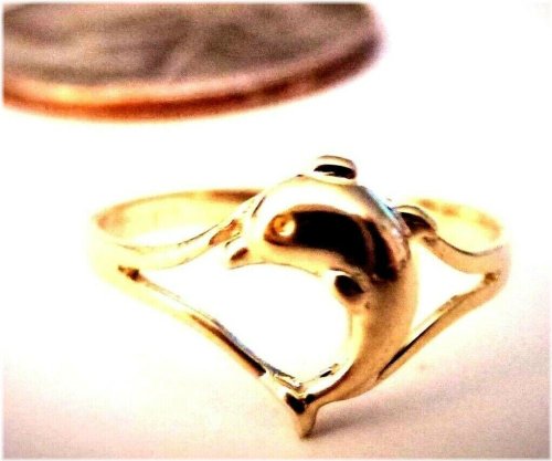 Golden Dolphin Ring for Kids with Gift Box and Free Delivery