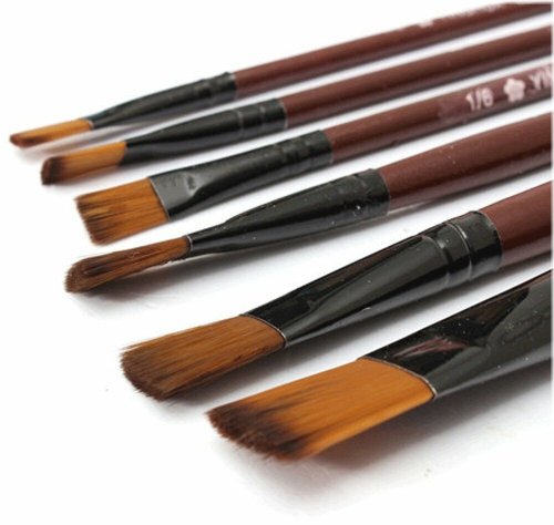 Palette Pro Brush Set - 6 Essential Nylon Brushes for Artists