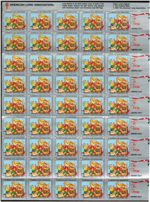 Festive Lung Association Stamp Collection with Complimentary US Shipping