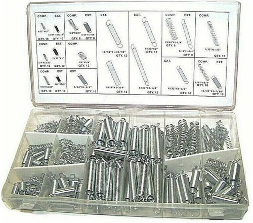 VersaSprings Assorted Set - 200pc Compressed & Extended Springs with Flat Hooks