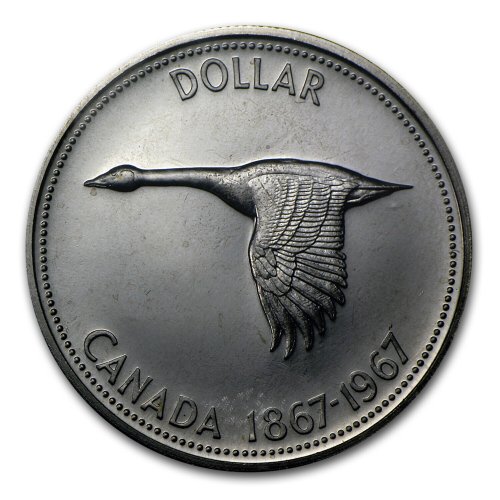 Canadian Flying Goose Silver Dollar - 1967 AU/BU & Proof