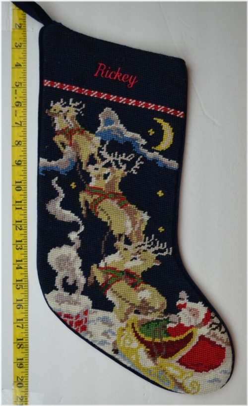 Festive Needlepoint Monogram Stocking