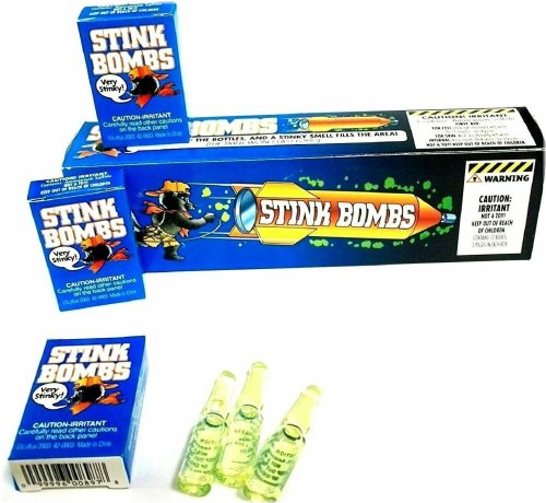 Funny Foul Play Set - 36 Glass Stinky Stink Bombs