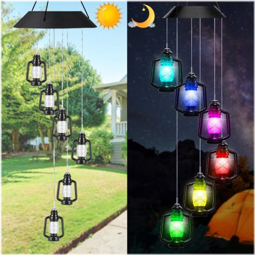 Harmony Bells - LED Solar-Powered Color-Changing Wind Chimes for Garden and Home