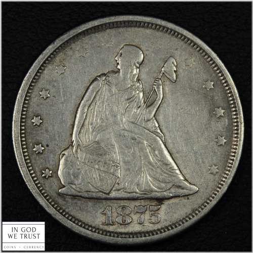 1875 S Silver Twenty Cent Piece - Cleaned