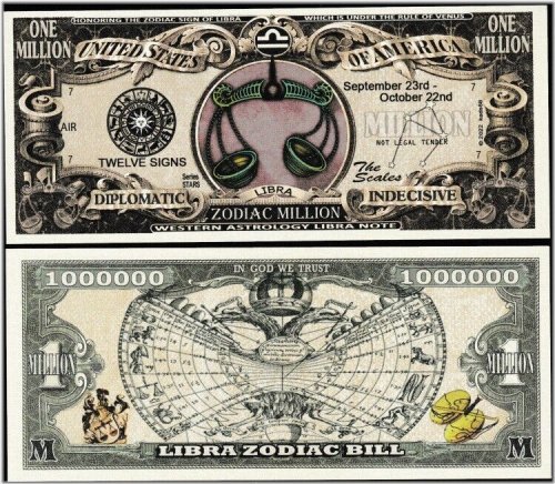 Libra's Scales Million Dollar Bill