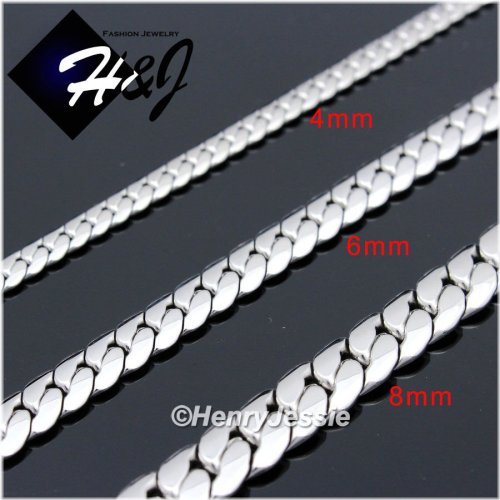 Silver Steel Miami Curb Chain Necklace Collection