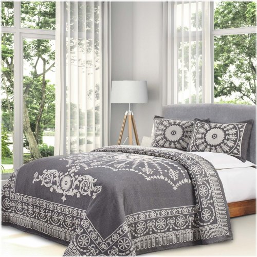 Heritage Medallion Cotton Blend Bedspread Set