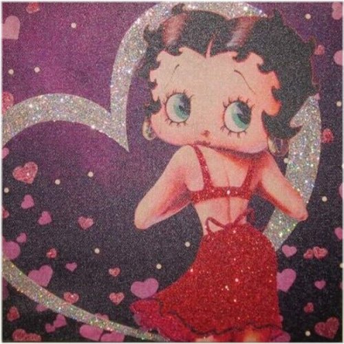 Red Glitter Betty Boop Canvas Art