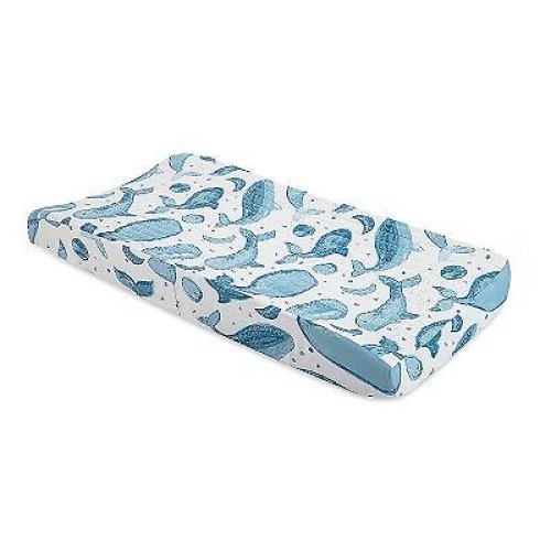Quilted Whale Changing Pad Cover