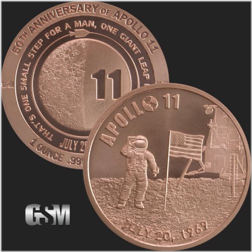 Apollo 11 Commemorative Copper Round