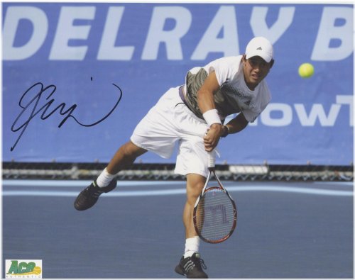 Kei Nishikori Autographed Serve Photo