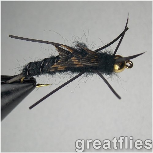 Black Stonefly Rubber Leg Nymph with Bead Head