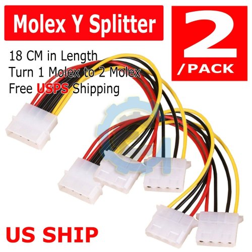 Dual Molex Y-Adapter Power Cable