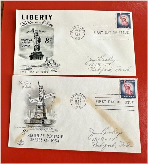 Statue of Lady Liberty Series 8c First Day Covers