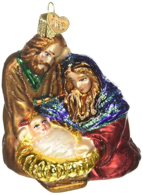 Divine Nativity Glass Ornament