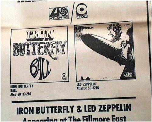 Led Zeppelin First North American Tour Fillmore East Concert 1969 Advertisement