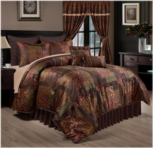 Amelia Floral Jacquard Patchwork Comforter Set