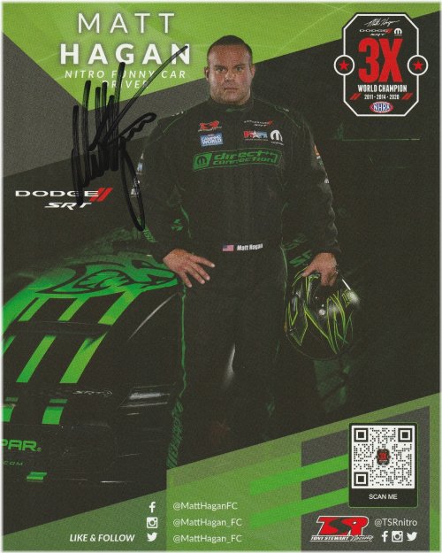 NHRA Drag Racing Legends Autographed Photo Card