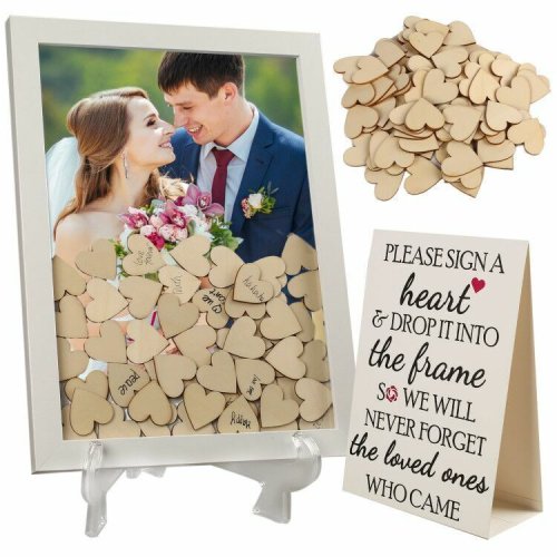 Rustic Heart Drop Guestbook Set for Cherished Wedding Memories