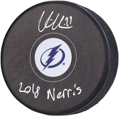 Victor Hedman 2018 Norris Inscribed Signed Puck
