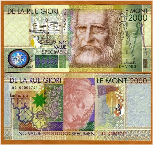 Leonardo Da Vinci GIORI Specimen Note