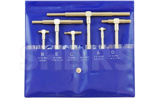 Precision Probes Telescoping Gage Set - 6 Pieces, 5/16" to 6" Range, Ideal for