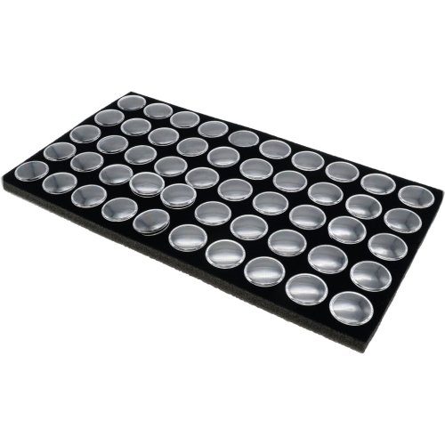 Gemstone Showcase Tray with Clear Lid and Black Base