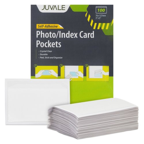 Clear Label Pockets for Index Cards - Pack of 100