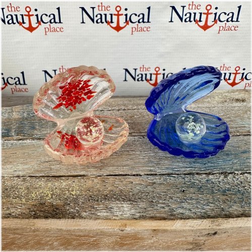 Scallop Shell Pearl Glass Figurine