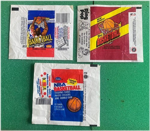 Vintage Fleer Basketball Wax Paper Wrappers Trio