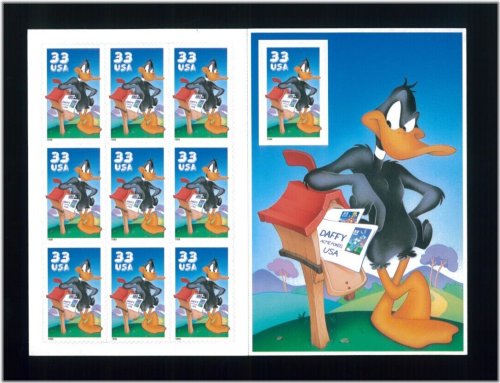 Daffy Duck Looney Tunes Postage Stamps Full Sheet