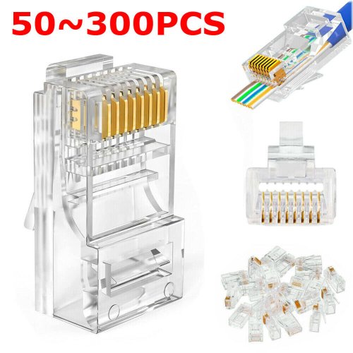 Modular Pass-Through Network Connector for CAT5/CAT6 Cables