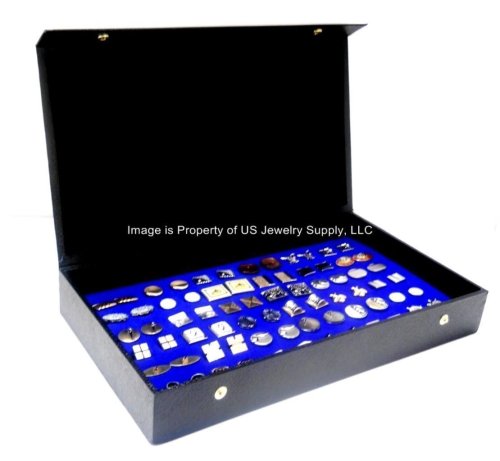 Blue Cufflinks Display Box with Snap Closure