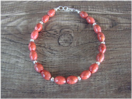 Coral Stone Handcrafted Bracelet by Doreen Jake