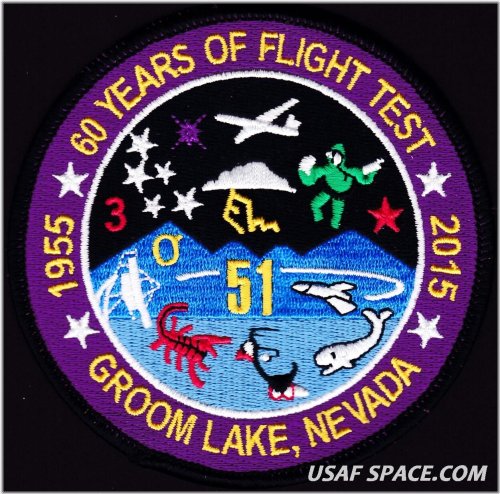 Flight Test Commemorative Patch for Groom Lake, Nevada - 60 Years of USAF History