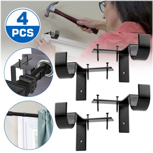 Window Frame Curtain Rod Holders Set